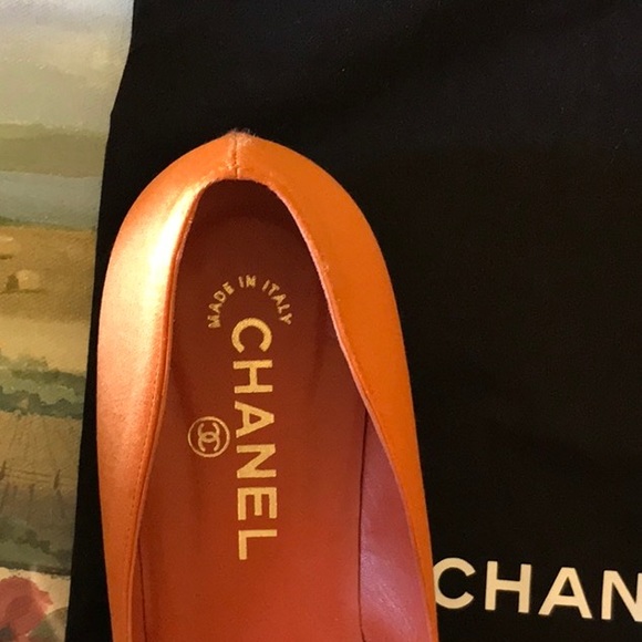 Vintage Orange Chanel Ballerina Flats size 40 - Picture 2 of 6